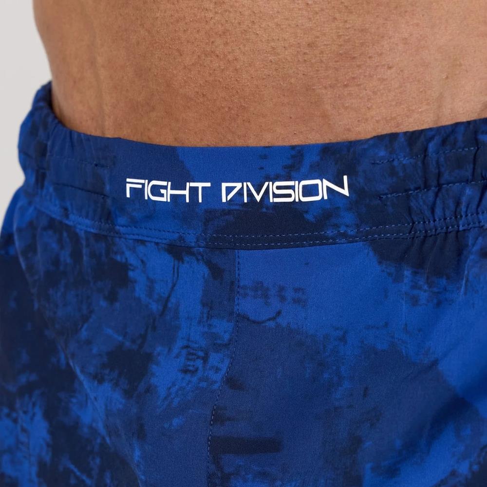 Gym King Fight Division Combat 5" Short - Blue Abstract Print-Gym King