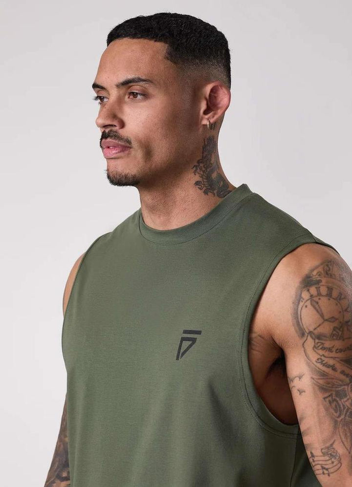 Gym King Fight Division Tank - Deep Olive-Gym King