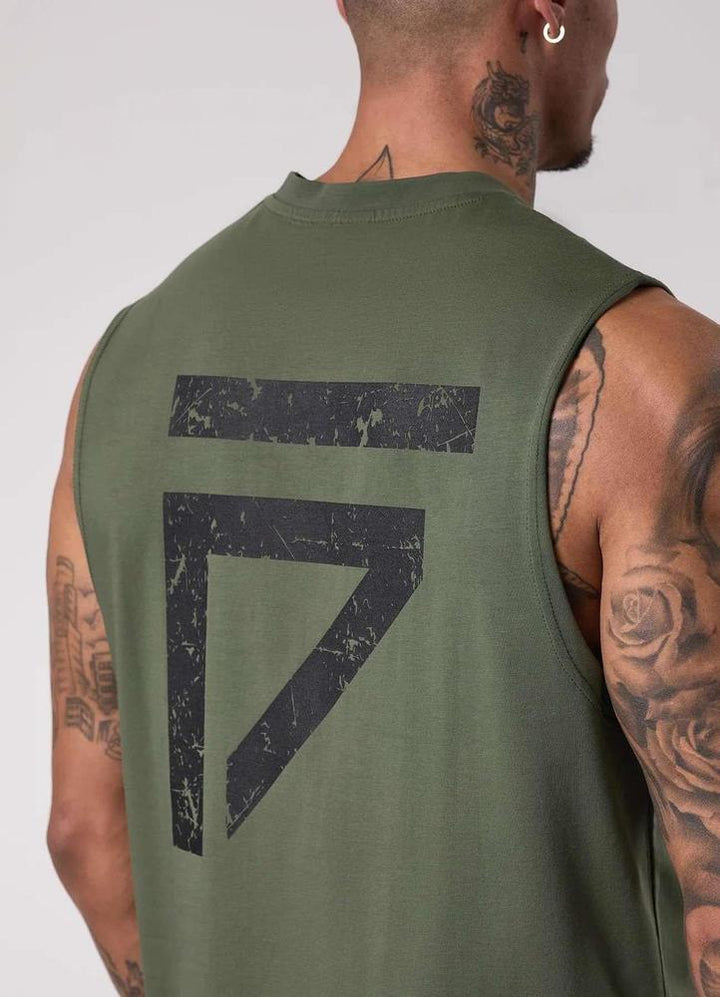Gym King Fight Division Tank - Deep Olive-Gym King