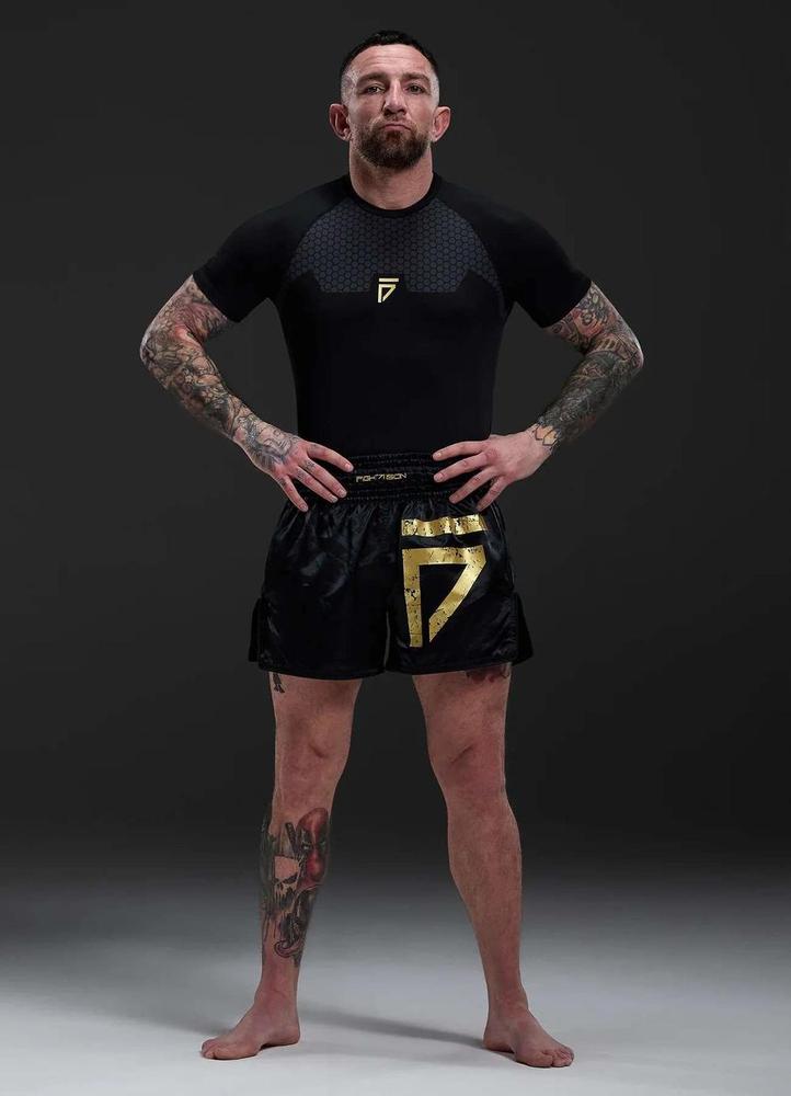 Gym King Fight Division Thai Boxing Short - Black/Gold-Gym King