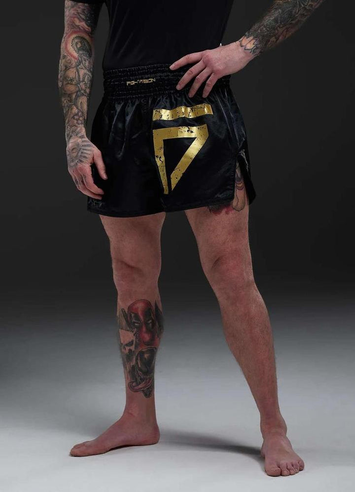 Gym King Fight Division Thai Boxing Short - Black/Gold-Gym King