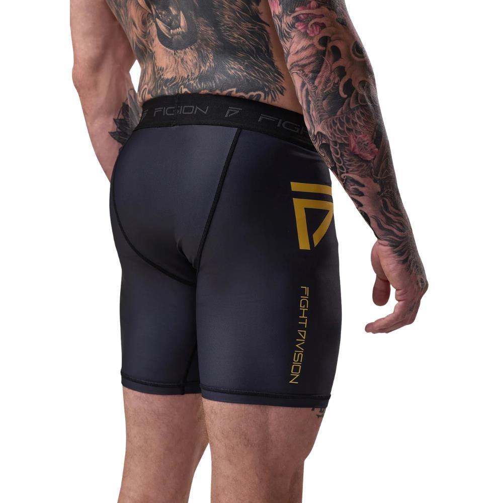 Gym King Sovereign Vale Tudo Compression Short - Black/Gold-Fight Equipment UK