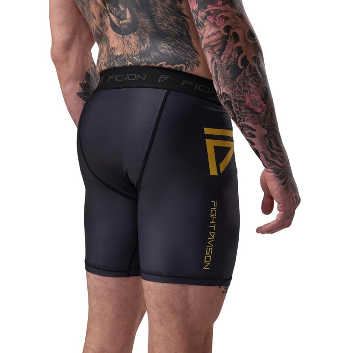 Gym King Sovereign Vale Tudo Compression Short - Black/Gold-Fight Equipment UK