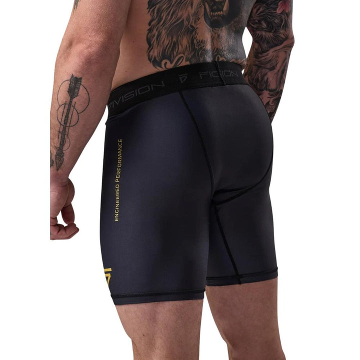 Gym King Sovereign Vale Tudo Compression Short - Black/Gold-Fight Equipment UK