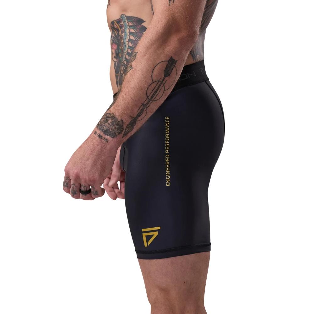 Gym King Sovereign Vale Tudo Compression Short - Black/Gold-Fight Equipment UK
