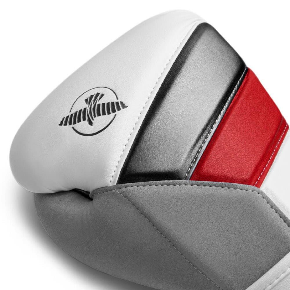 Hayabusa T3 Boxing Gloves - White/Red-FEUK