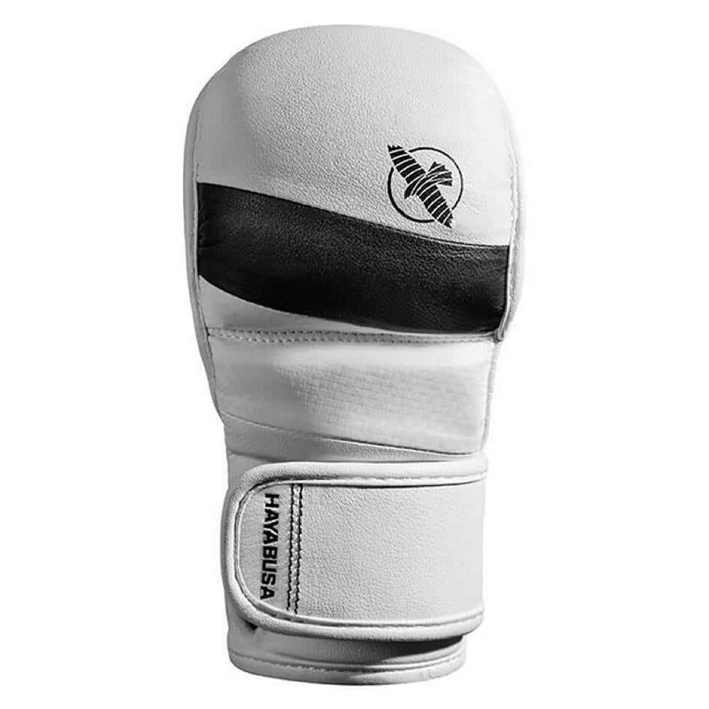 Hayabusa T3 7oz Hybrid MMA Sparing Gloves - White/Black-FEUK