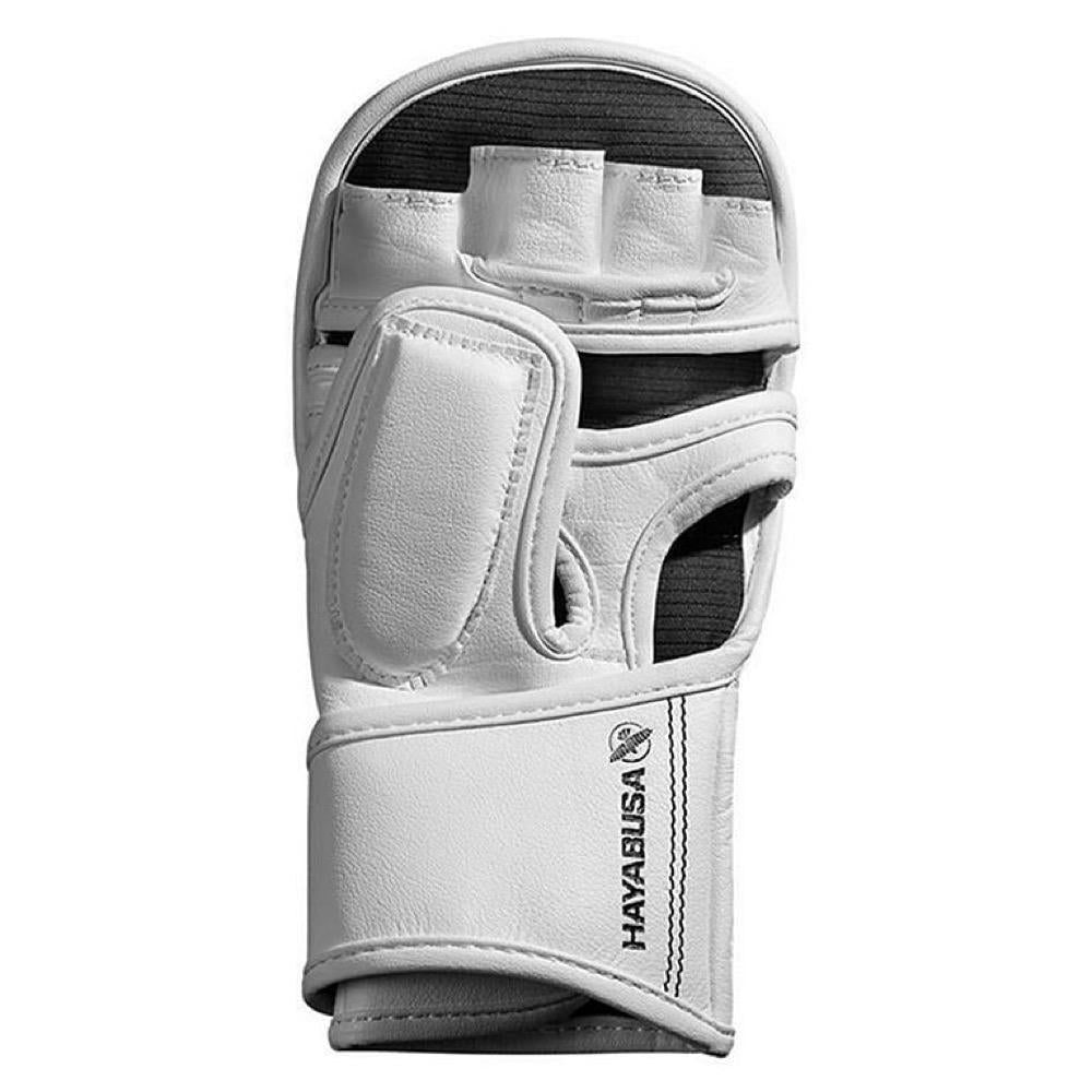 Hayabusa T3 7oz Hybrid MMA Sparing Gloves - White/Black-FEUK