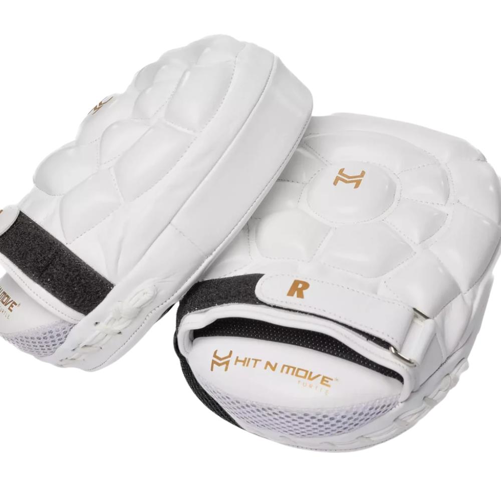 Hit N Move Turtle Mitts Focus Pad - White/Gold-Hit N Move