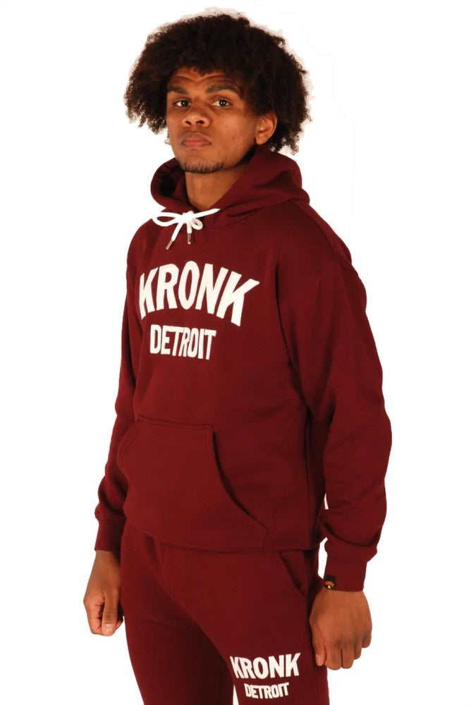 Kronk Detroit Applique Hoodie - Maroon-Kronk