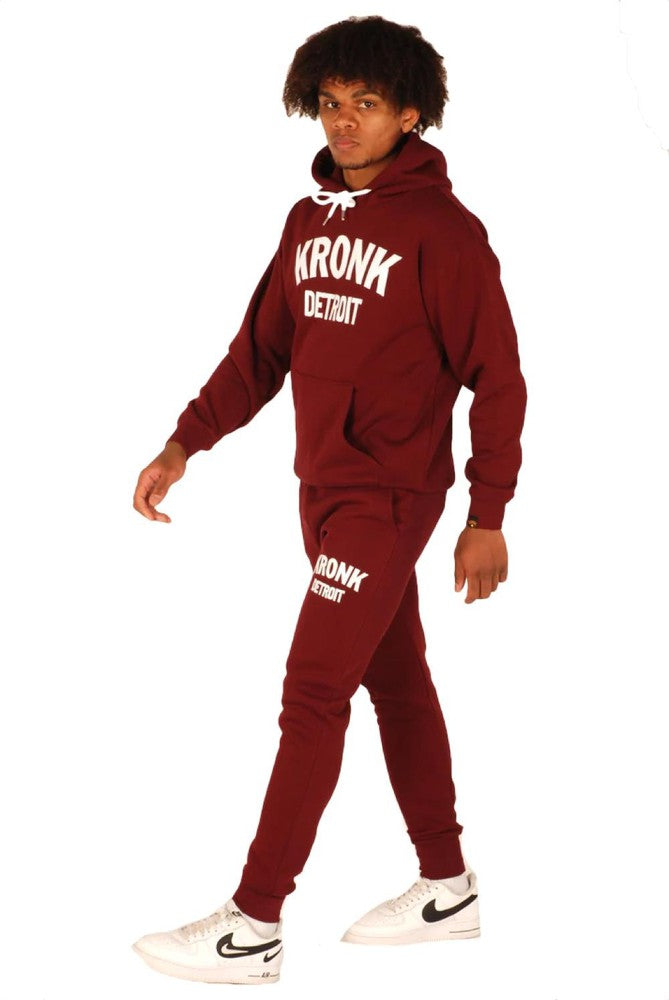 Kronk Detroit Applique Hoodie - Maroon-Kronk