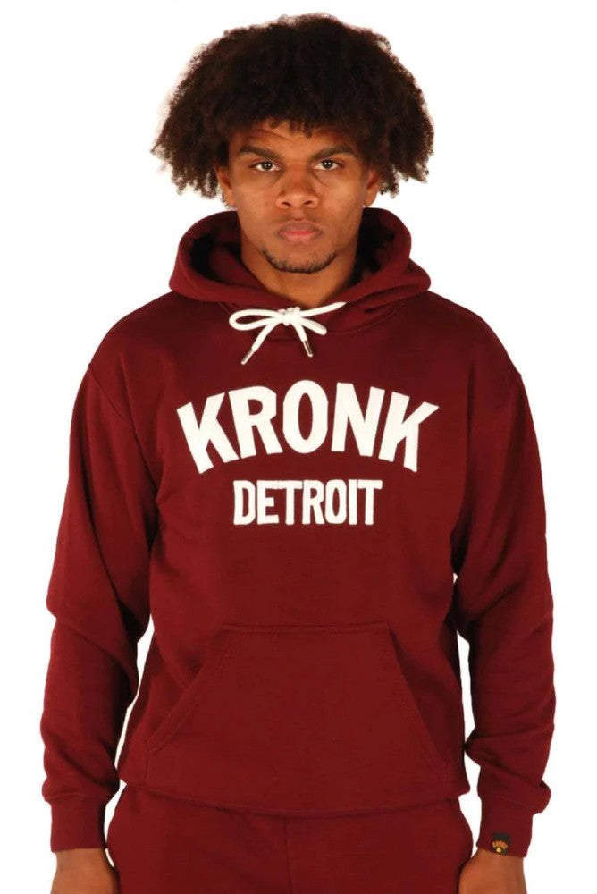 Kronk Detroit Appliqué Hoodie - Maroon-Kronk