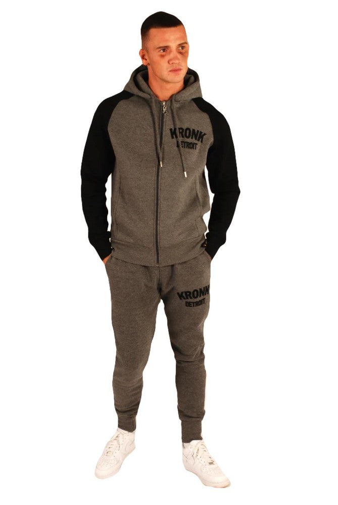 Kronk Detroit Zip Hoodie - Charcoal/Black-Kronk