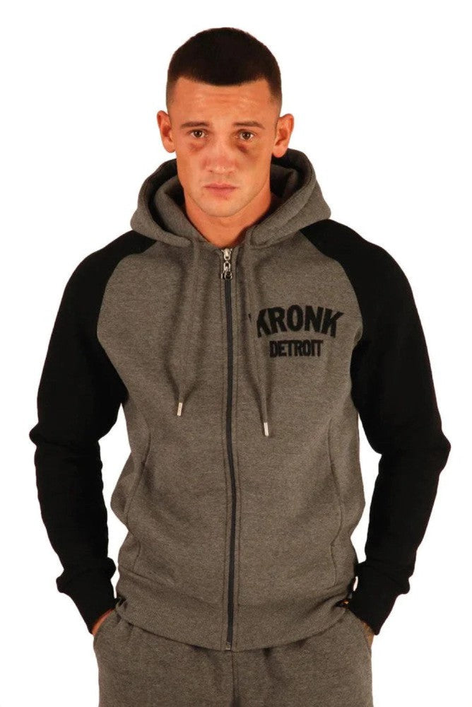 Kronk Detroit Zip Hoodie - Charcoal/Black-Kronk