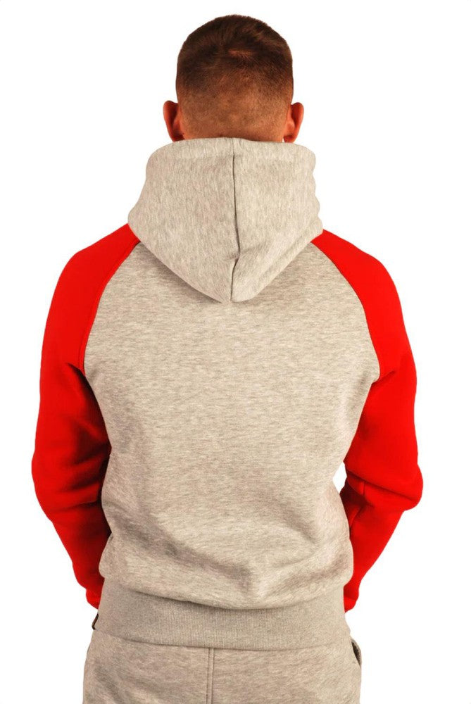 Kronk Detroit Zip Hoodie - Grey/Red-Kronk