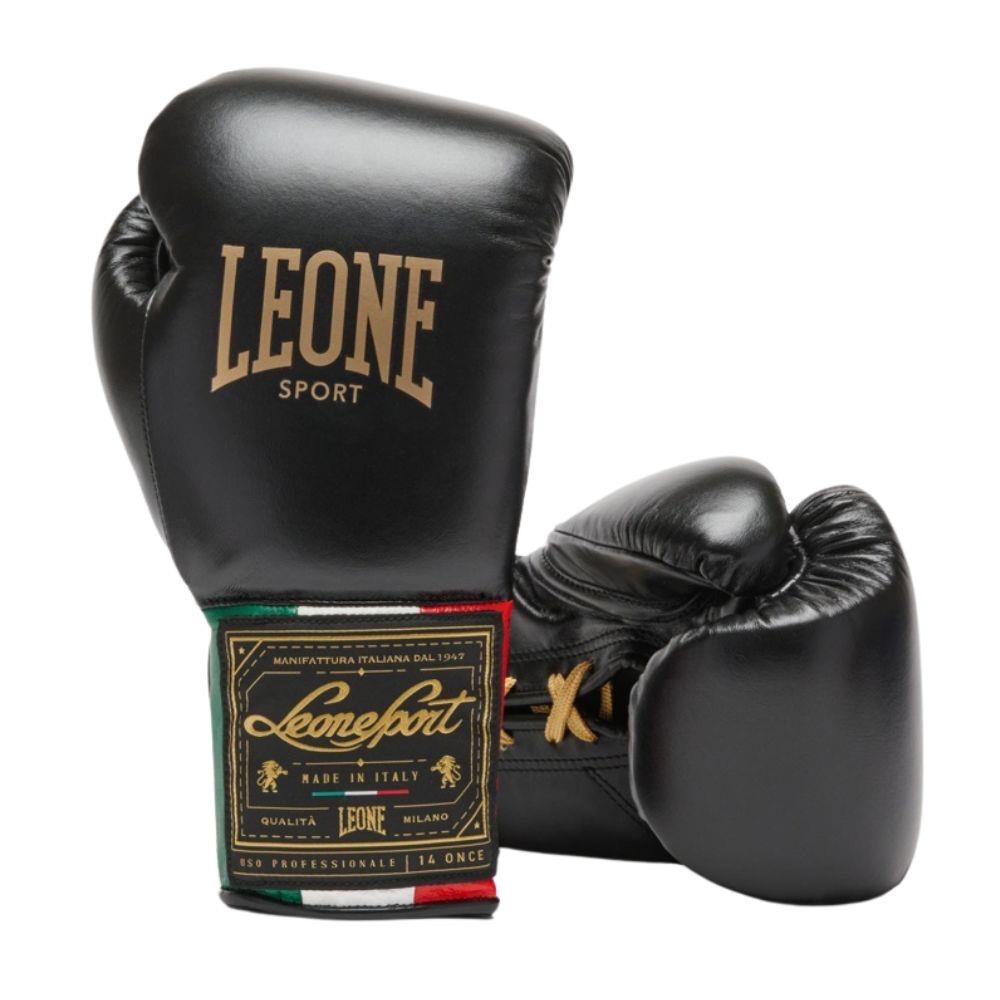 Leone Orlando Classico Tricolore Lace Boxing Gloves - Black-Leone 1947