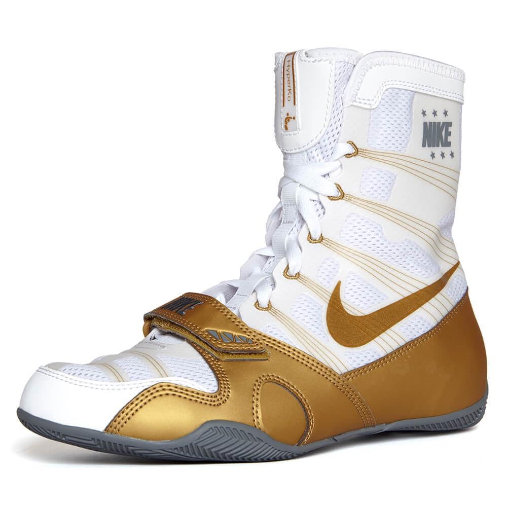 Nike Hyper KO Boxing Boots - White/Gold-FEUK