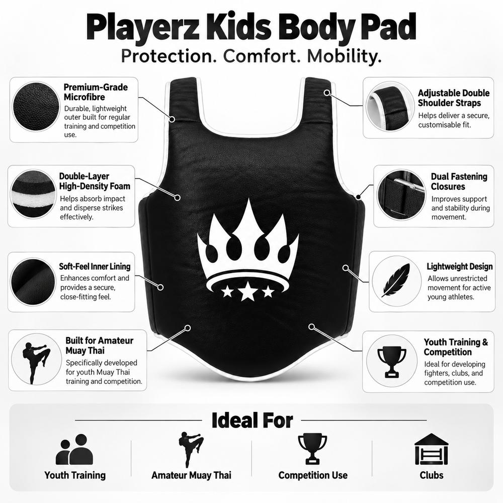 Playerz Kids Body Pad - Black-Playerz Boxing