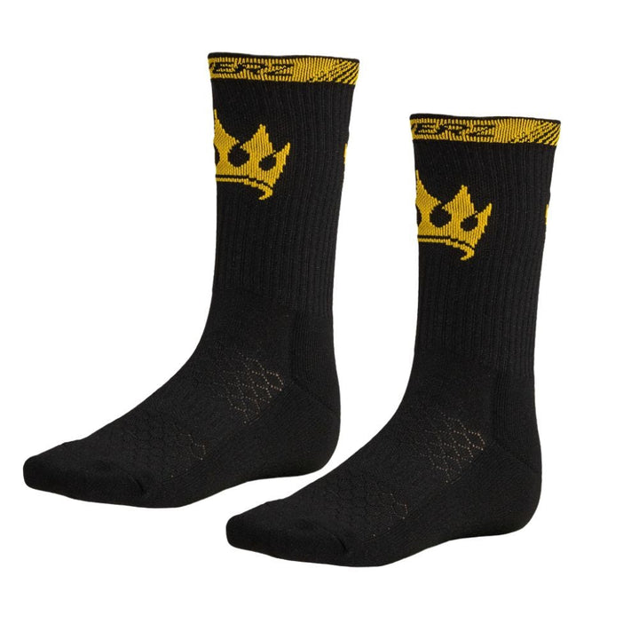 Playerz Boxing Logo Sports Socks-PLAYERZ-LOGO-SOCK-AD-WHTGLD-FEUK