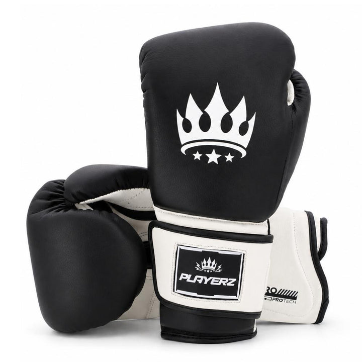 Playerz ProTech Boxing Gloves Velcro - Black-Playerz Boxing
