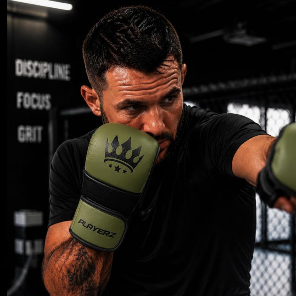 Playerz ProTech MMA Gloves - Khaki/Black-Playerz Boxing