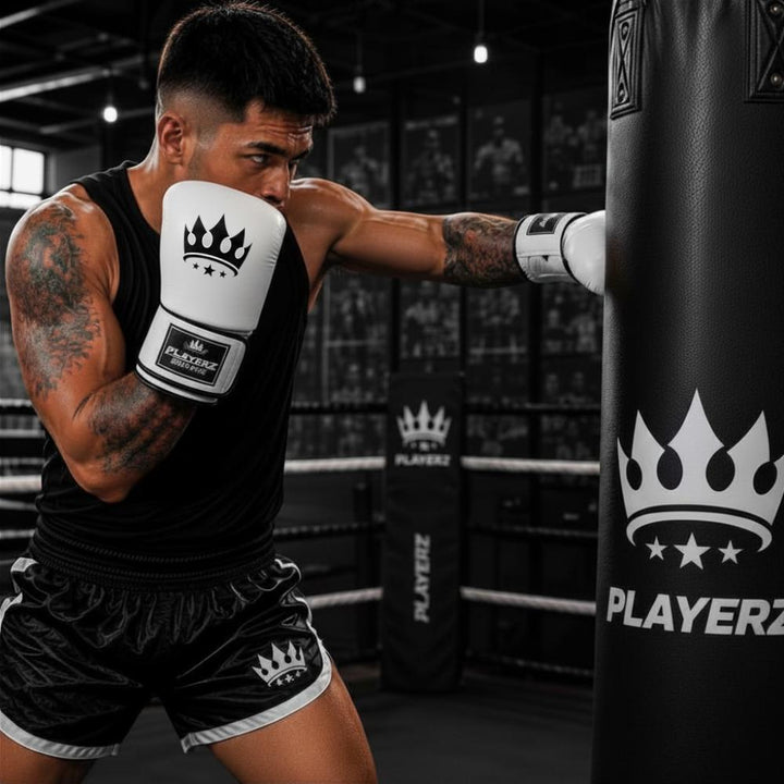 Playerz SparTech Bag Gloves - White-Playerz Boxing