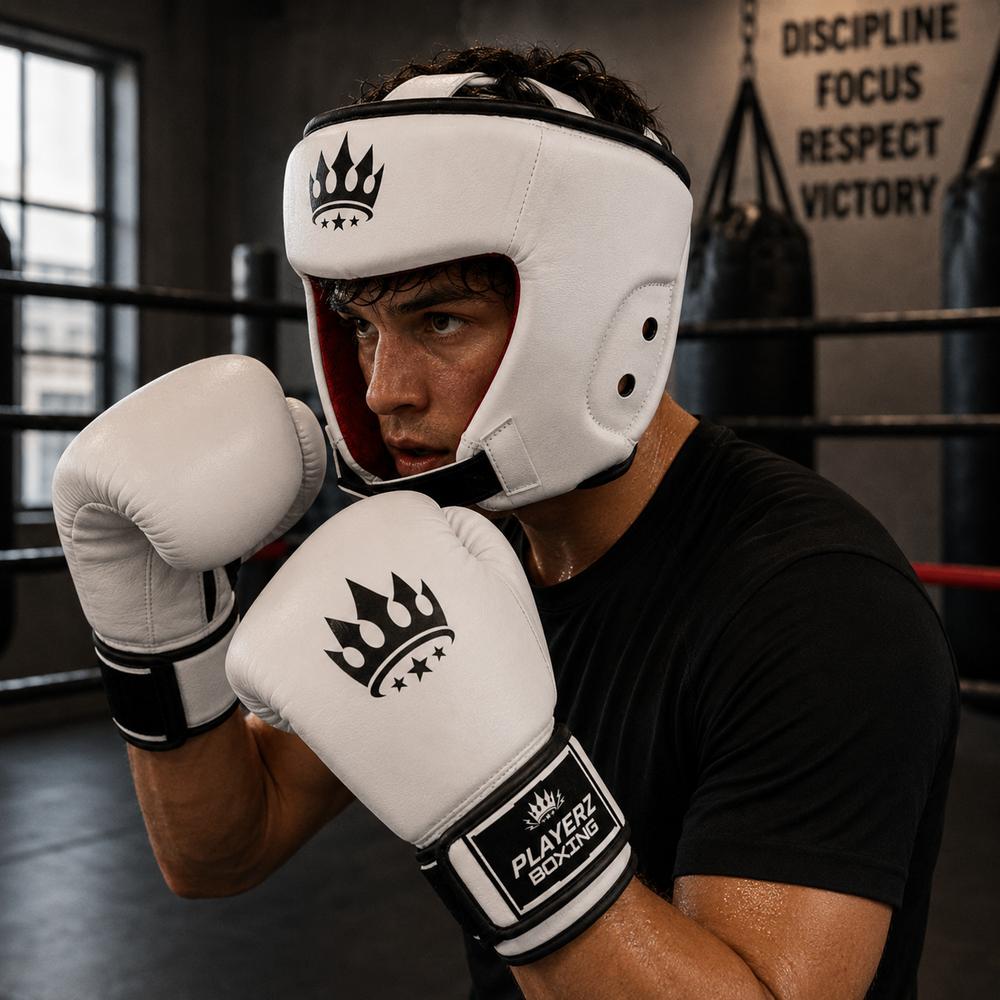 Playerz SparTech Boxing Set - White-Playerz Boxing