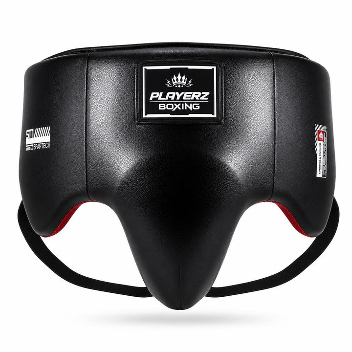 Playerz SparTech Groin Guard - Black/White-Playerz Boxing