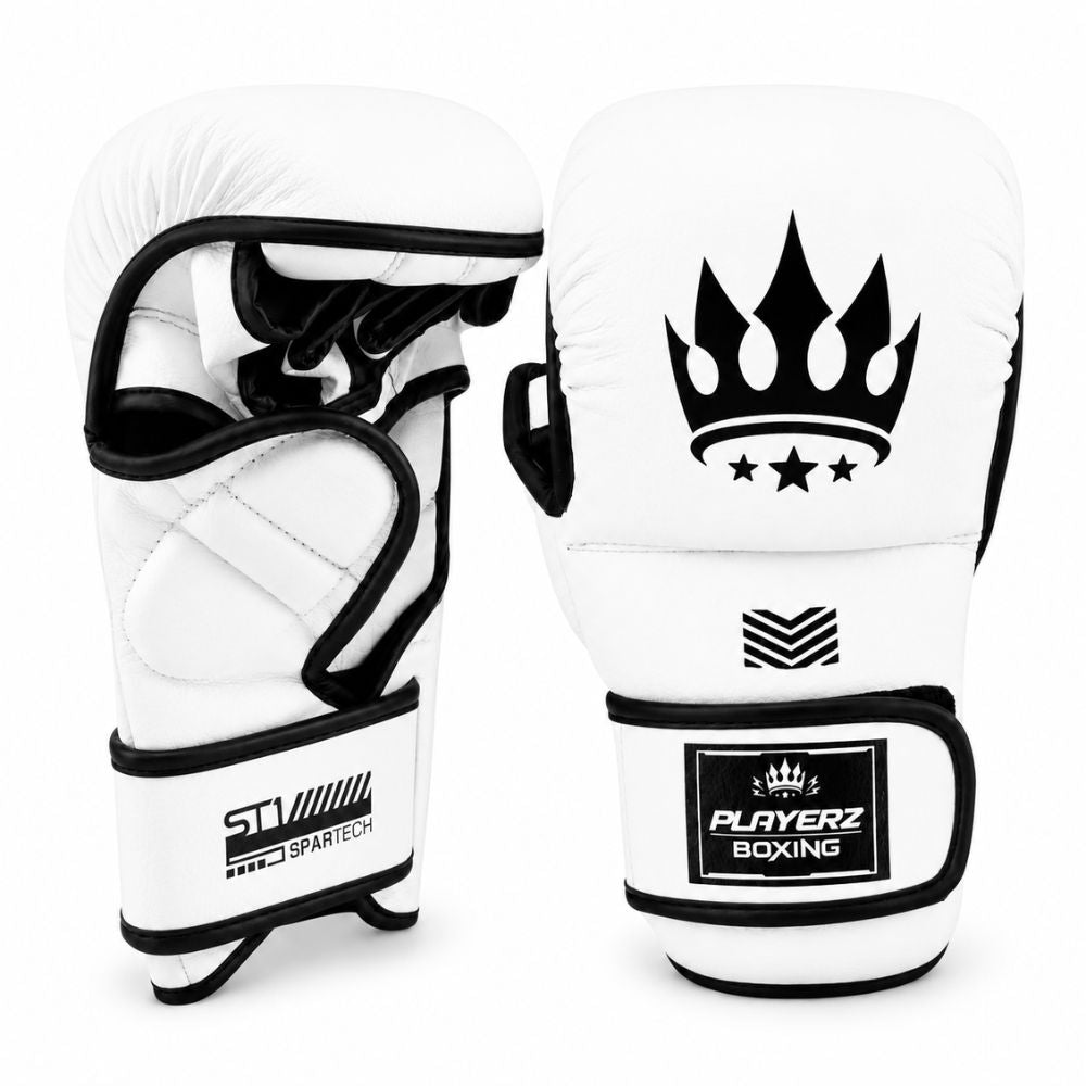 Playerz SparTech MMA Sparring Gloves - White/Black | Fight