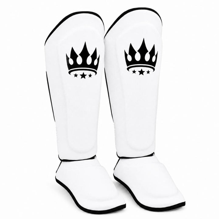 Playerz SparTech Shin Guards - White/Black-Playerz Boxing