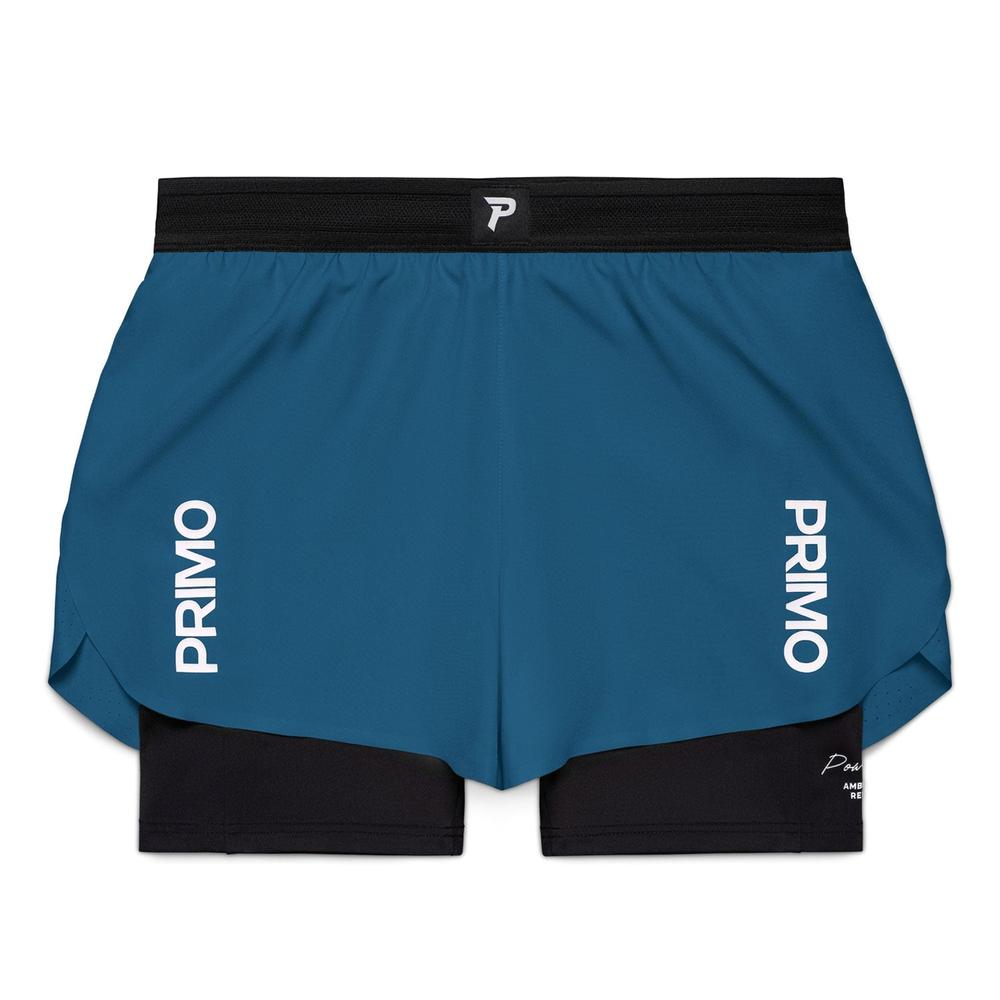 Primo E.S.C. (Elite Strikers Club) Compression Shorts - Aegean Blue-Primo