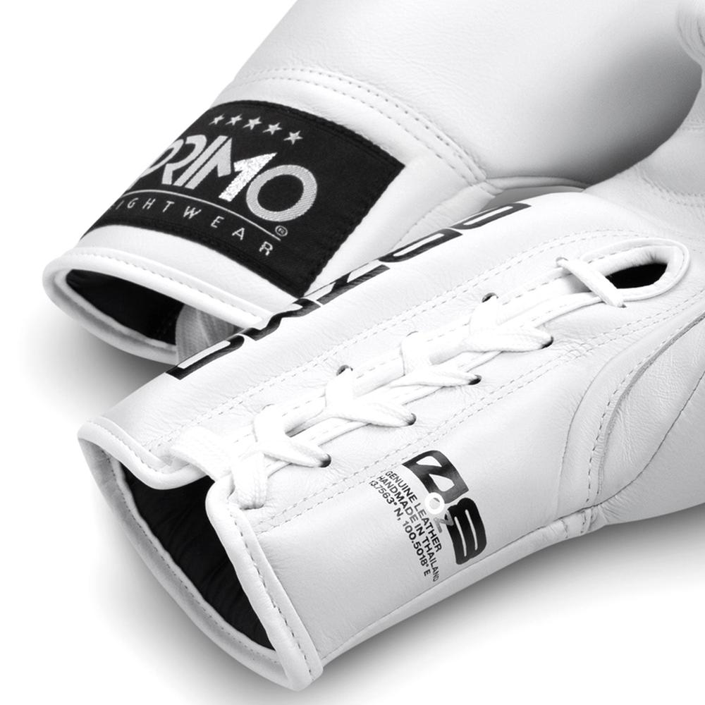 Primo Mamba Series Pro Lace-Up Boxing Gloves - White-Primo
