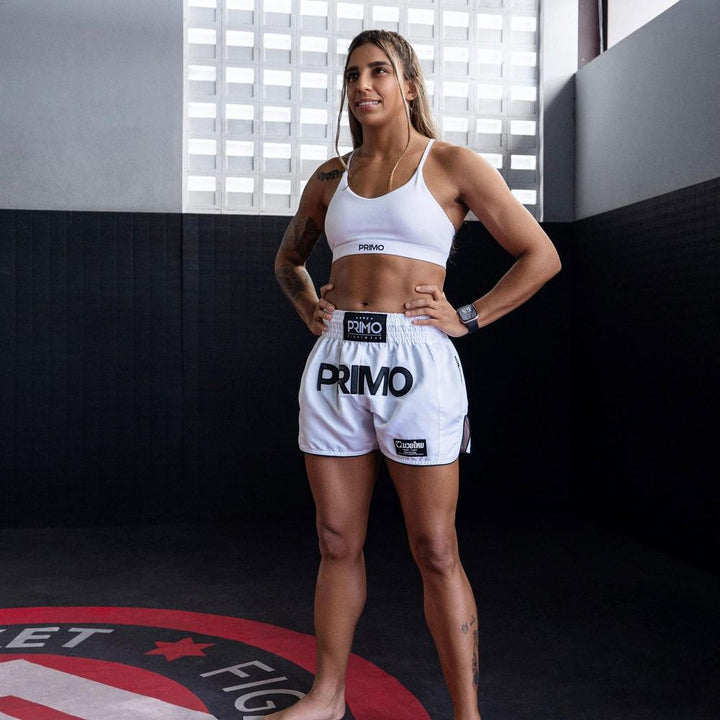 Primo Muay Thai Shorts - Mamba Series - White-Primo