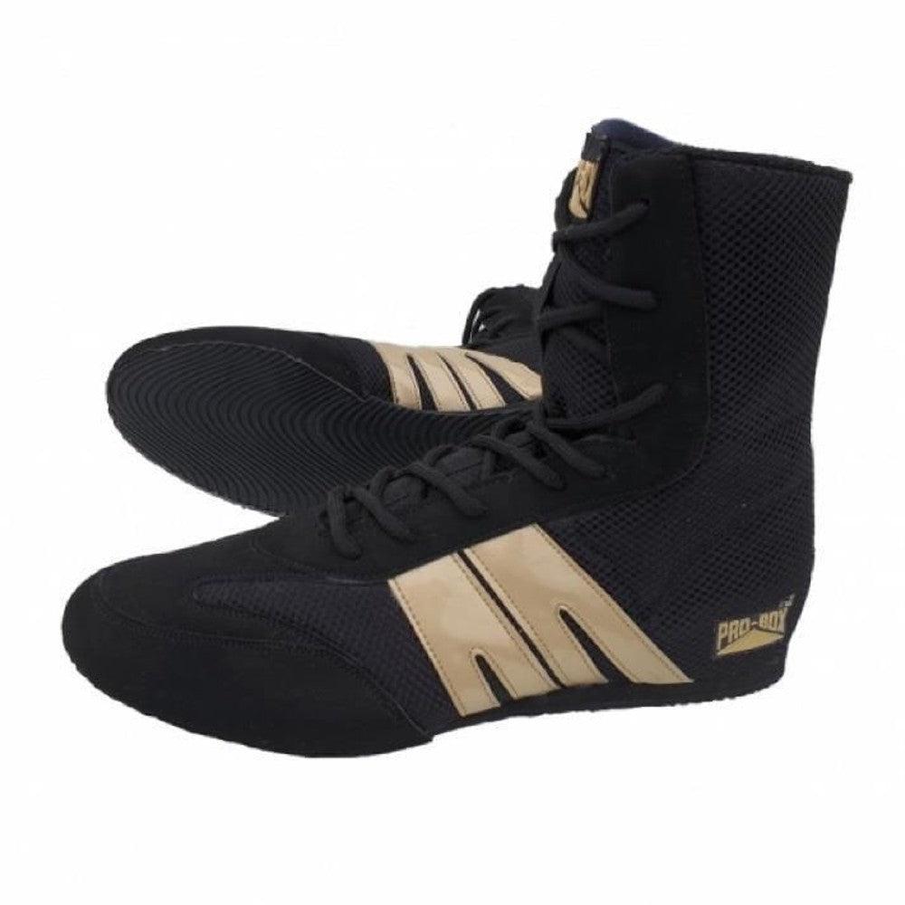 Pro Box Adult Boxing Boots - Black/Gold