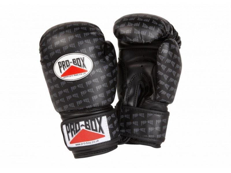 Pro Box Kids Base Spar Boxing Gloves - Black-FEUK