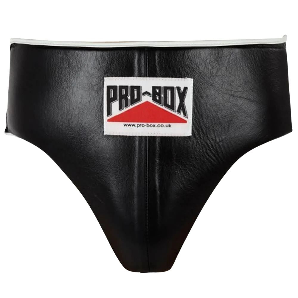 Pro Box Leather Abdominal Guard - Black - Small-Pro Box