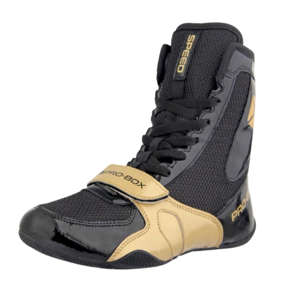 Pro Box Speed Lite Boxing Boots - Black/Gold-Pro Box