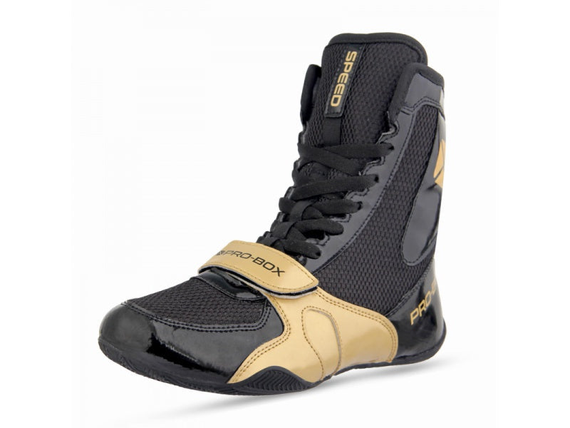 Pro Box Speed Lite Boxing Boots - Black/Gold-Pro Box
