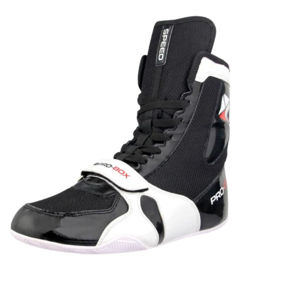 Pro Box Speed Lite Boxing Boots - Black/White-Pro Box