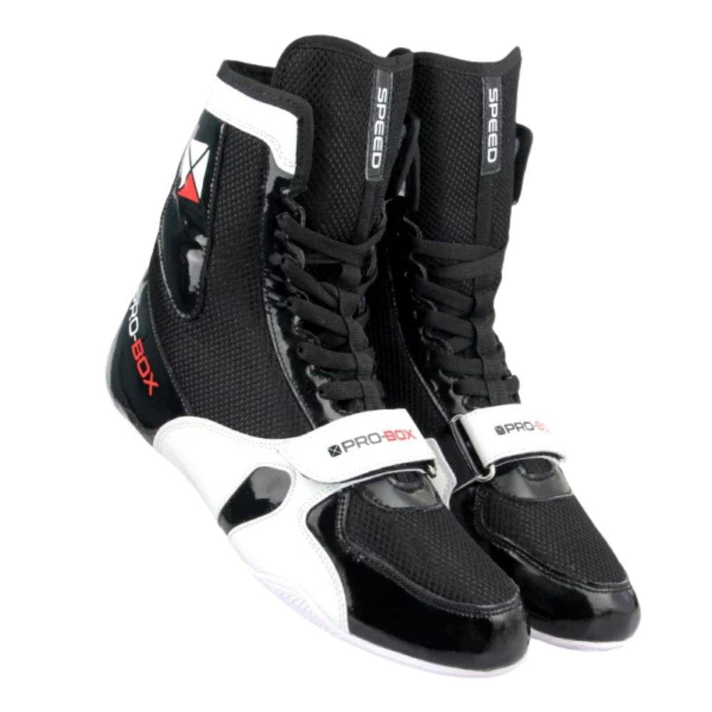 Pro Box Speed Lite Boxing Boots - Black/White-Pro Box