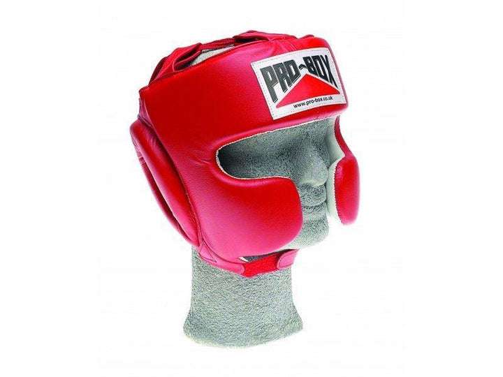 Pro Box Super Spar Leather Head Guard Red