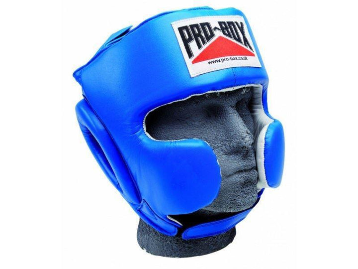 Pro Box Super Spar Leather Head Guard Blue
