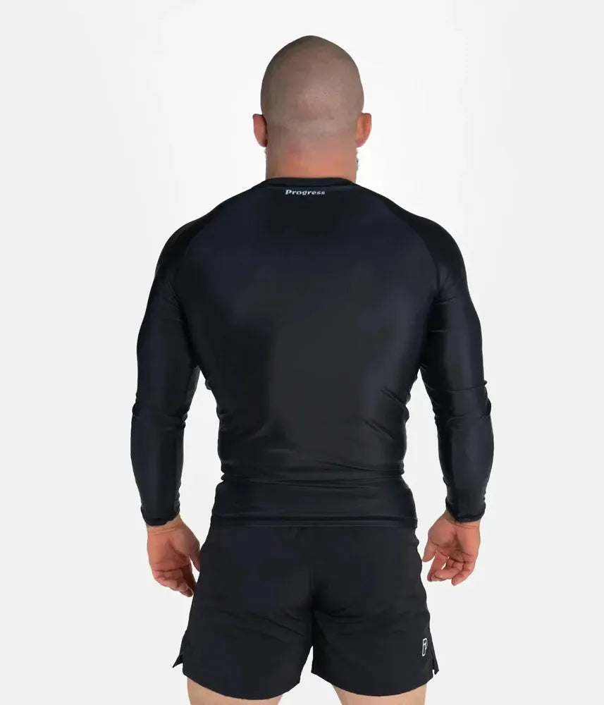 Progress Academy Short Sleeve BJJ Rash Guard Black