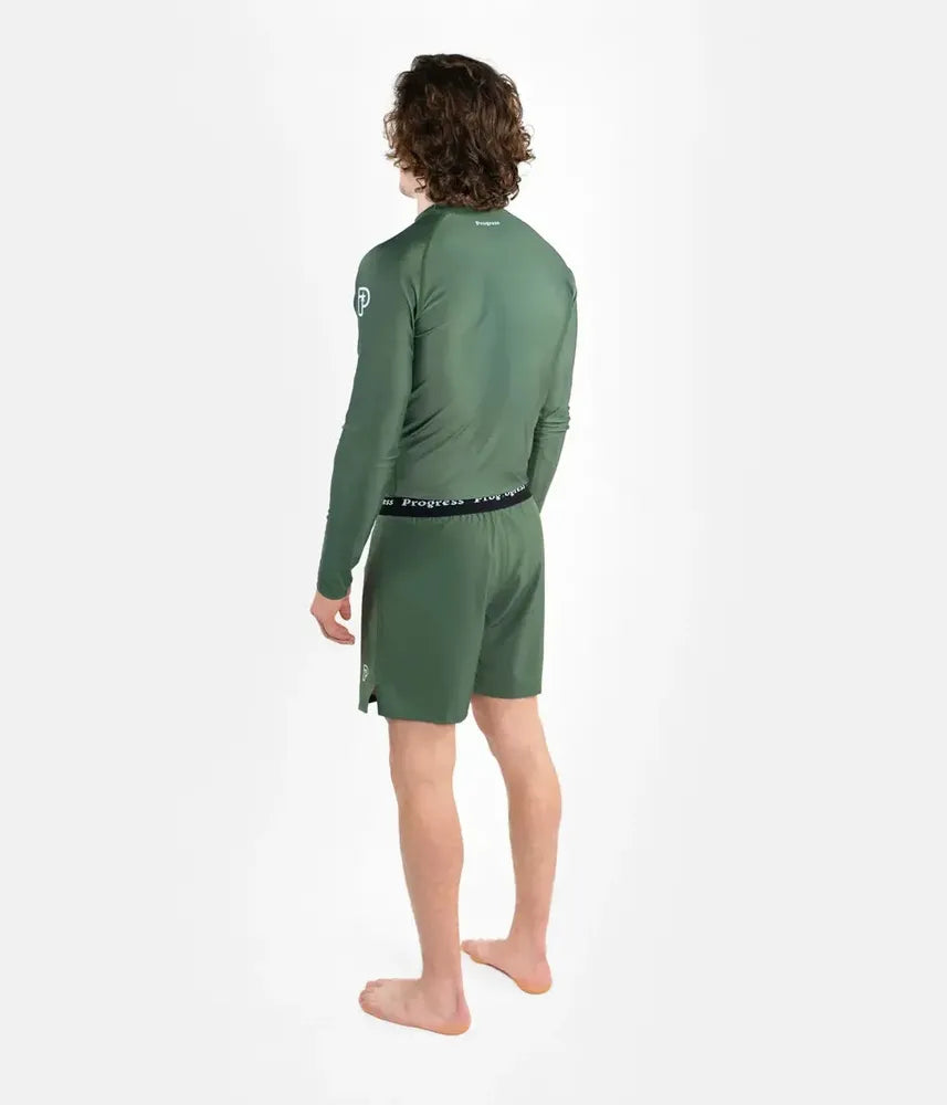 Progress Academy Short Sleeve BJJ Rash Guard Khaki