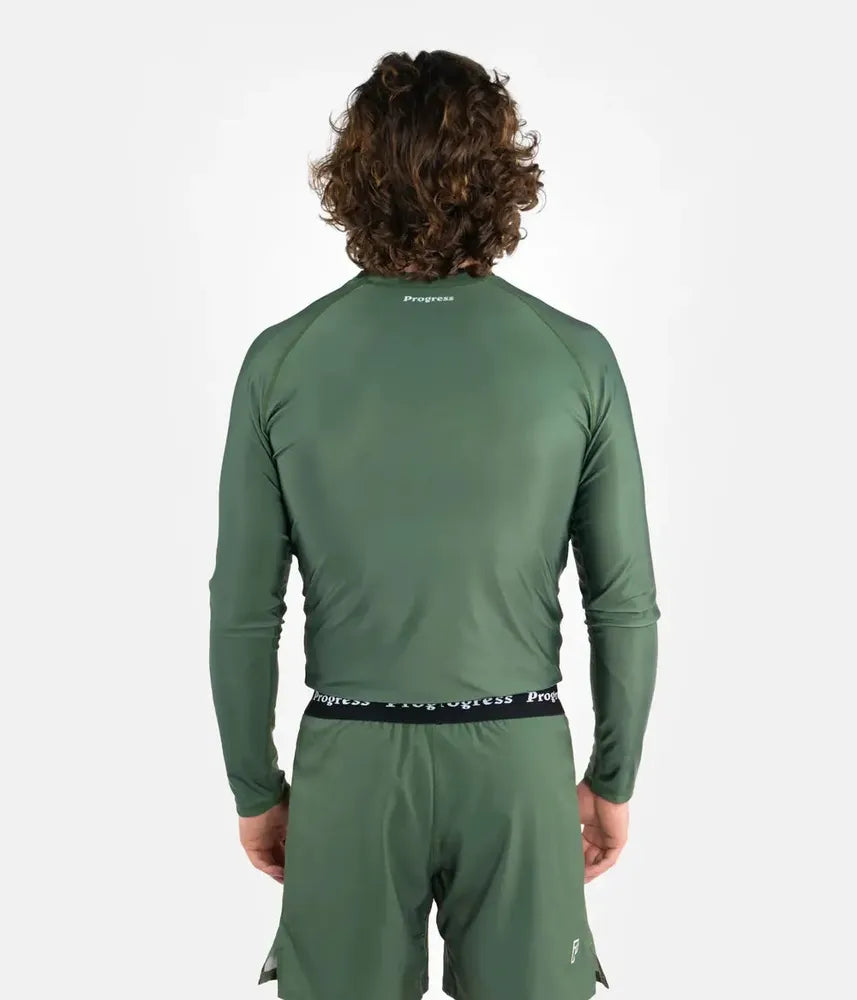 Progress Academy Short Sleeve BJJ Rash Guard Khaki