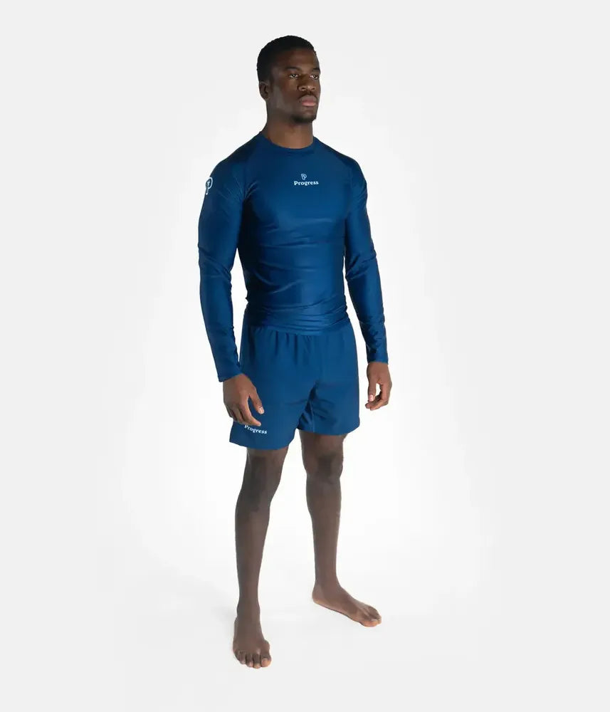 Progress Academy Short Sleeve BJJ Rash Guard Navy