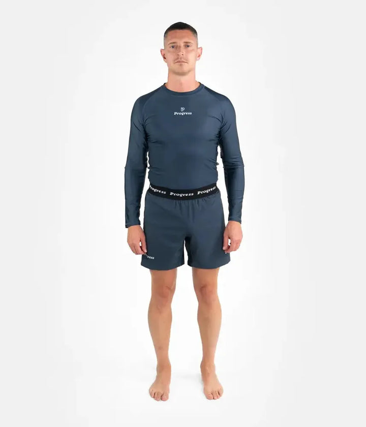Progress Academy Short Sleeve BJJ Rash Guard Petroleum