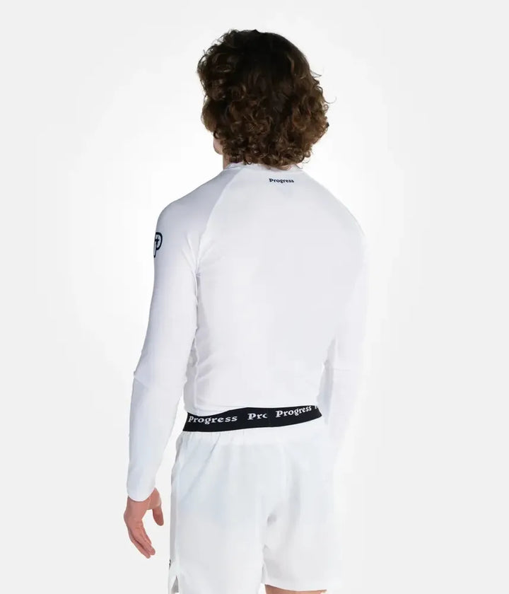 Progress Academy Short Sleeve BJJ Rash Guard White