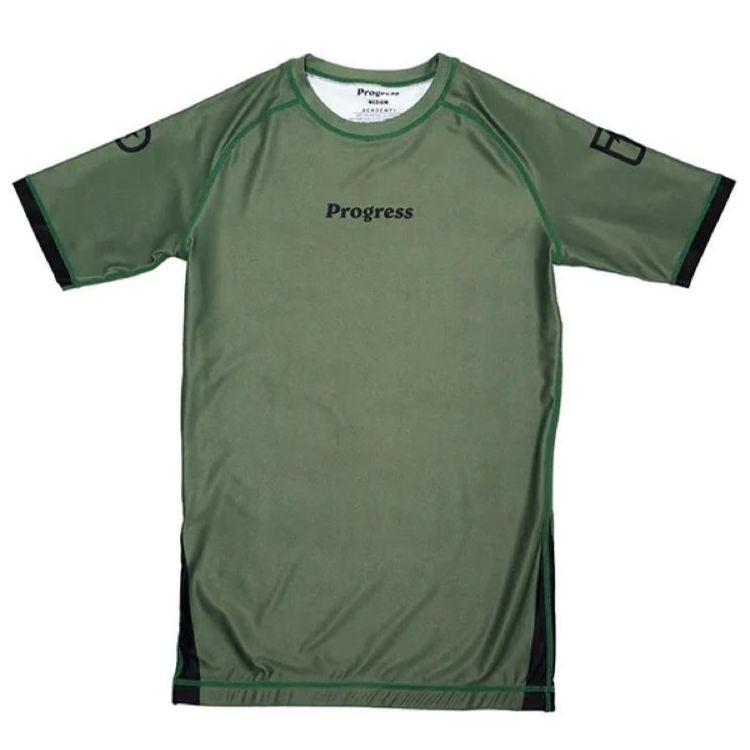 Progress Academy Hybrid BJJ Rash Guard - Khaki