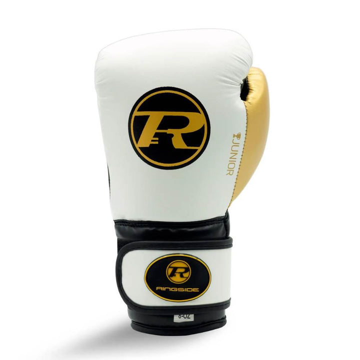 Ringside Junior PU Boxing Gloves - White/Gold-Ringside Boxing